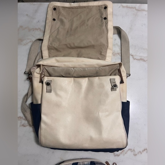 Petunia Pickle Bottom Boxy Backpack Diaper Bag Blue Cream Green Small Bottle Bag - Picture 5 of 15